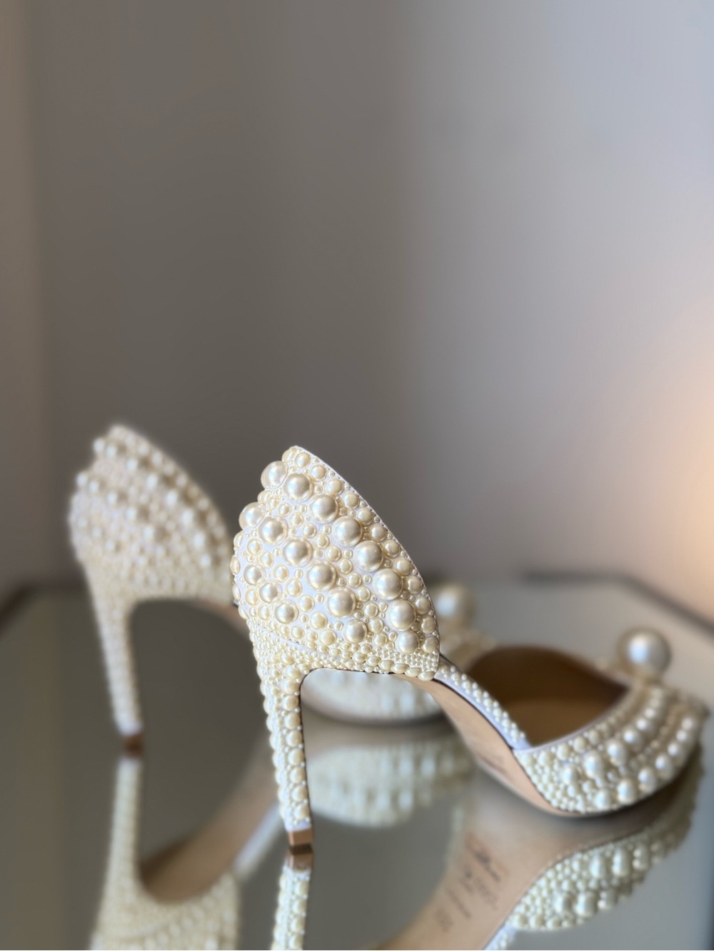 New JIMMY CHOO Sabine 85 faux pearl-embellished satin pumps 36.5 $1,895 - Picture 11 of 16